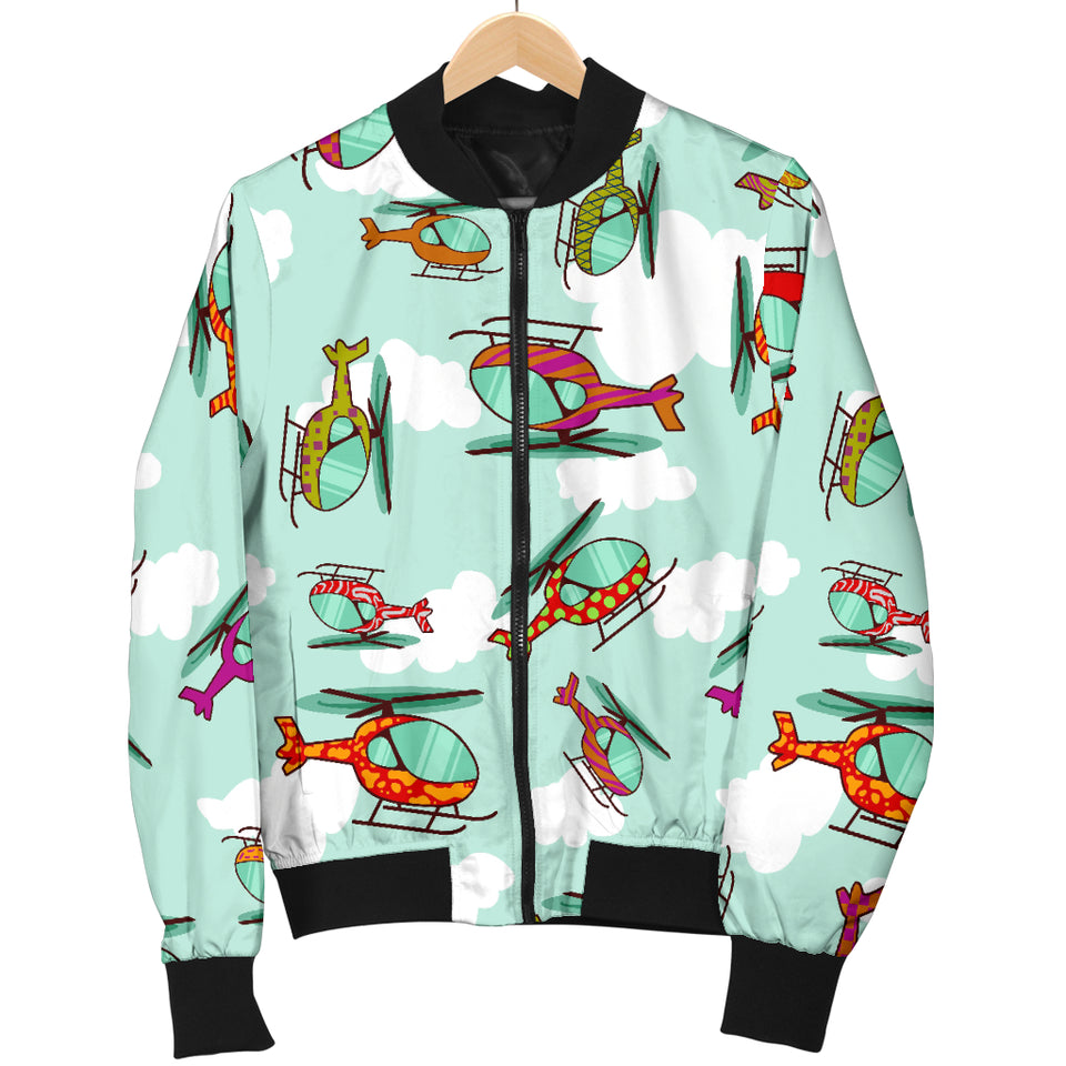 Helicopter Design Pattern Women'S Bomber Jacket