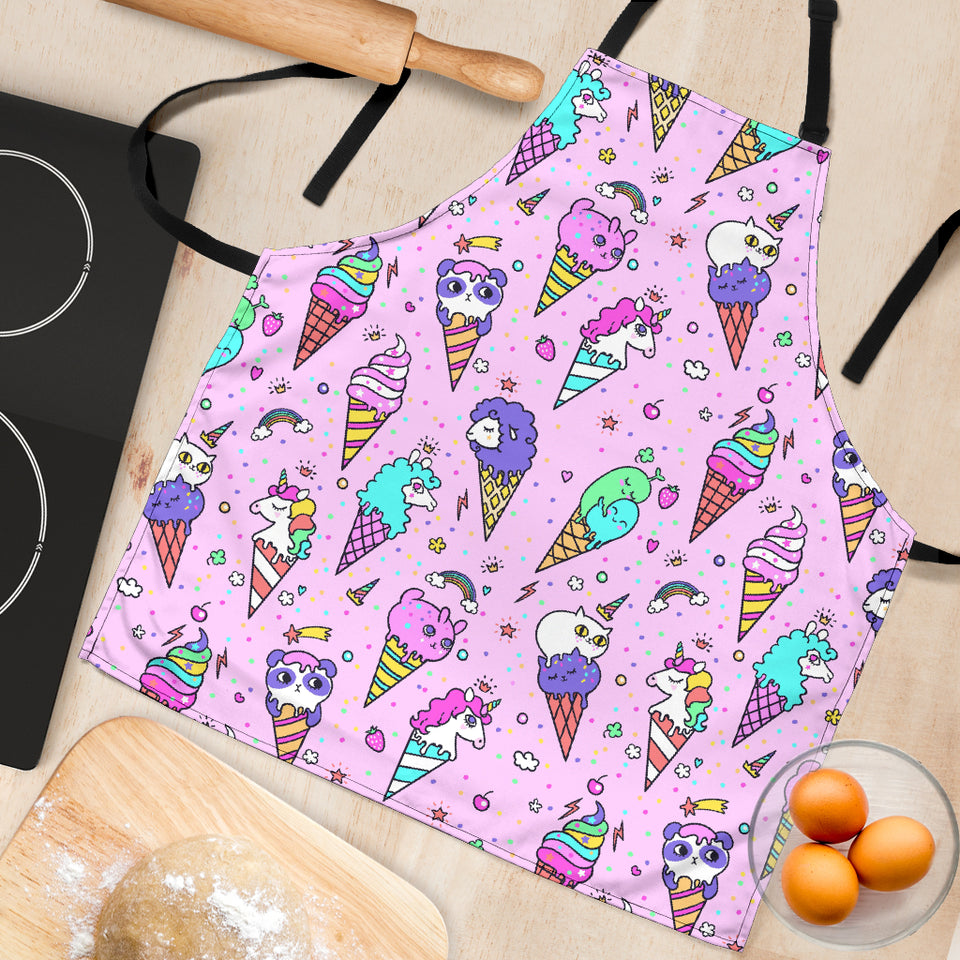 Cute Ice Cream Cone Animal Pattern Adjustable Apron