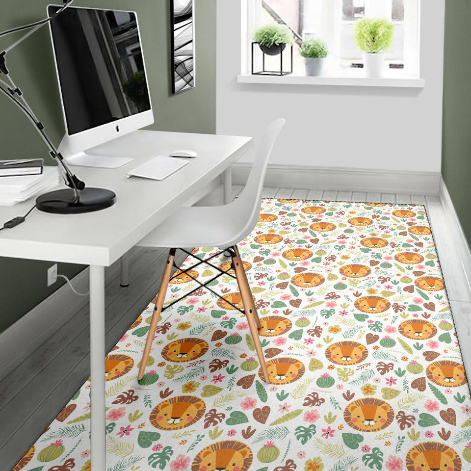 Lion Pattern Print Design 04 Area Rug