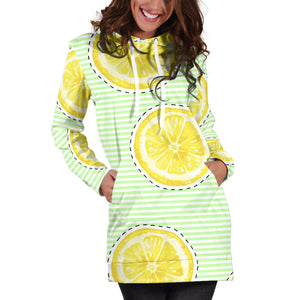 Slice Of Lemon Pattern Women'S Hoodie Dress