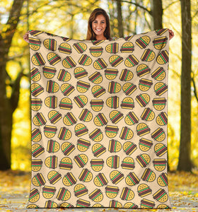Hamburger Pattern Print Design 01 Premium Blanket