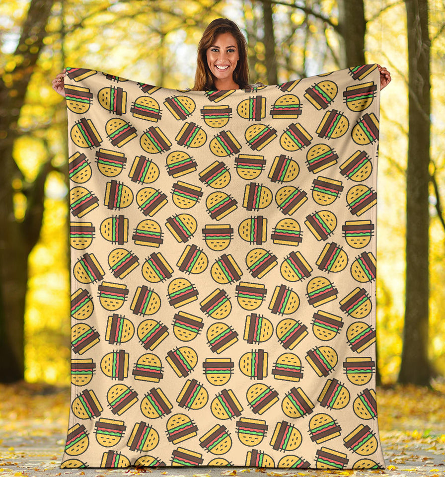 Hamburger Pattern Print Design 01 Premium Blanket