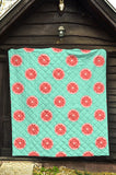 Grapefruit Green Background Premium Quilt