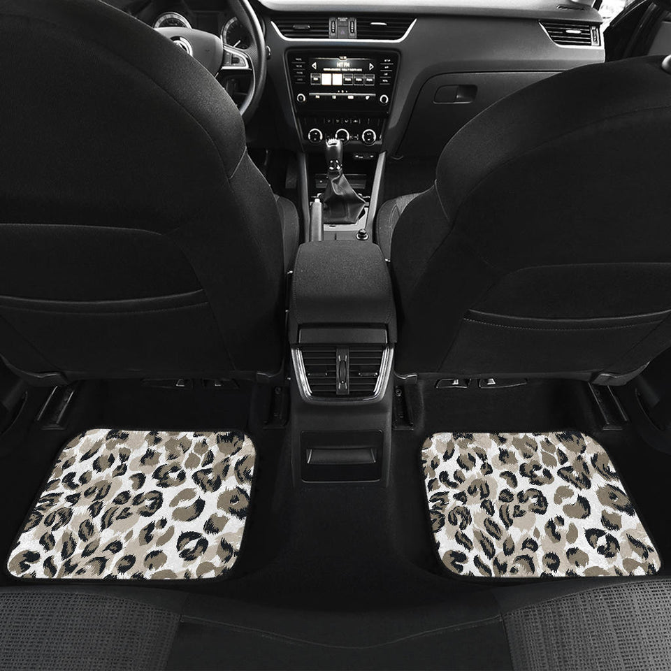 Leopard Skin Print Pattern Front And Back Car Mats