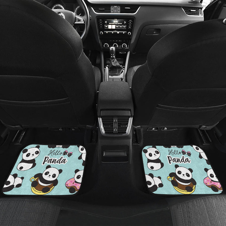 Cute Baby Panda Pattern Front And Back Car Mats