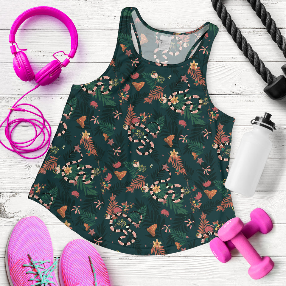 Snake forest pattern Women Racerback Tank Top