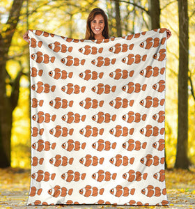 Clown Fish Pattern Print Design 05 Premium Blanket