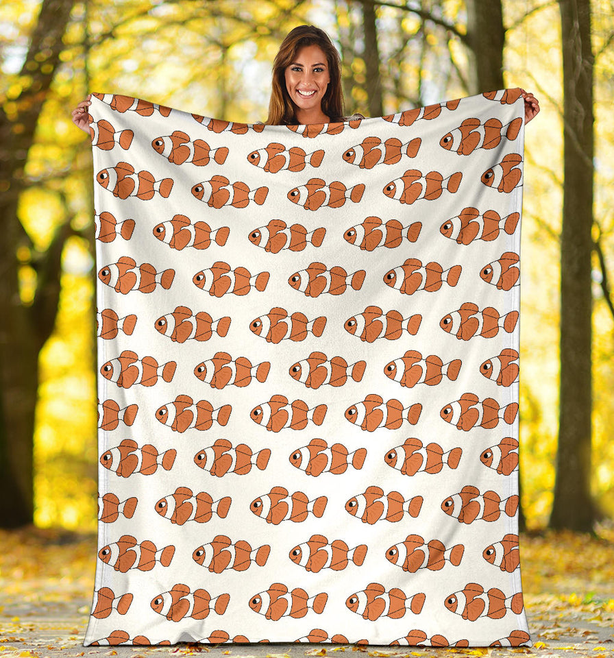 Clown Fish Pattern Print Design 05 Premium Blanket