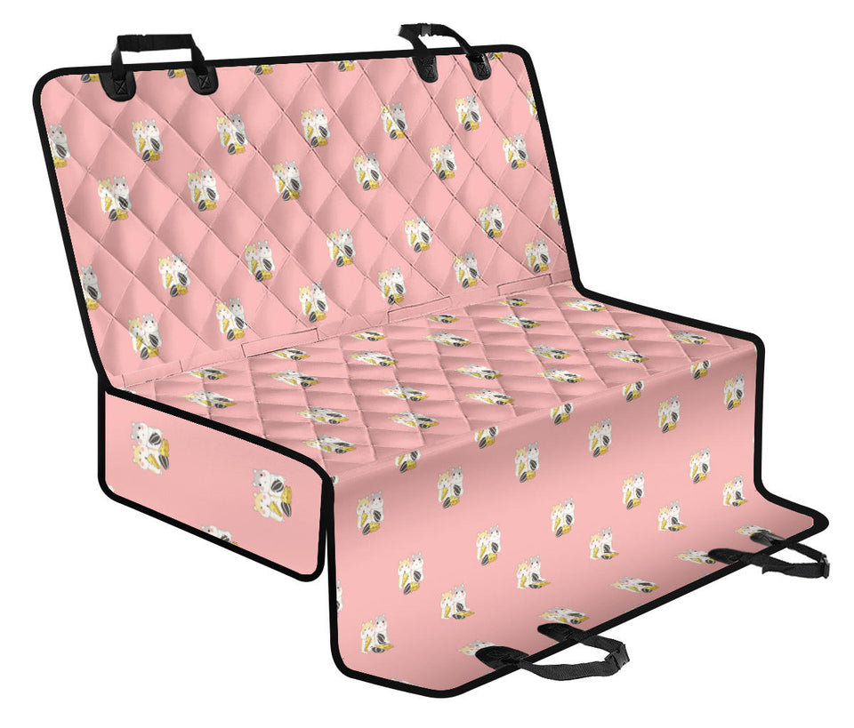 Cute Hamster Cheese Pattern Pink Background Dog Car Seat Covers