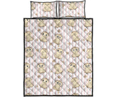 cute owl leaf Quilt Bed Set