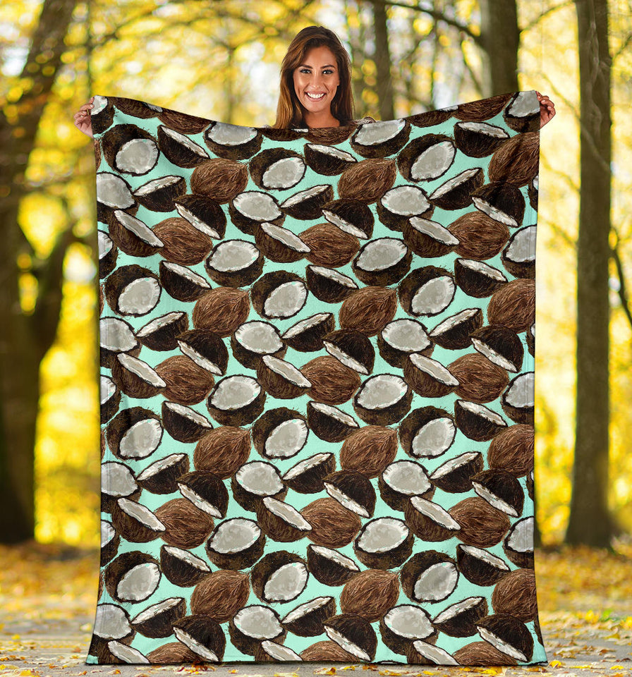 Coconut Pattern Print Design 03 Premium Blanket