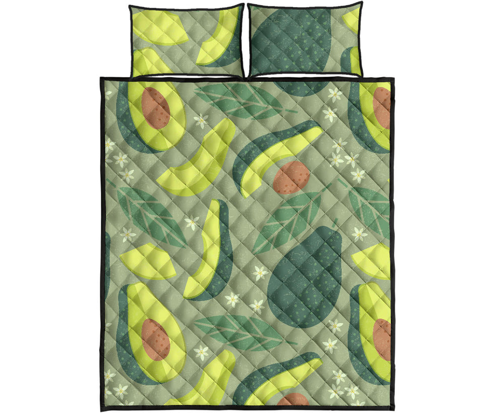 Avocado pattern Quilt Bed Set