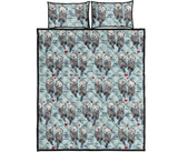 Lovely Sea Otter Pattern Quilt Bed Set