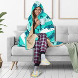 Dolphin Sea Pattern Hooded Blanket