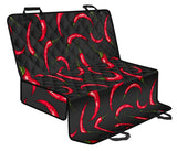 Chili Peppers Pattern Black Background Dog Car Seat Covers