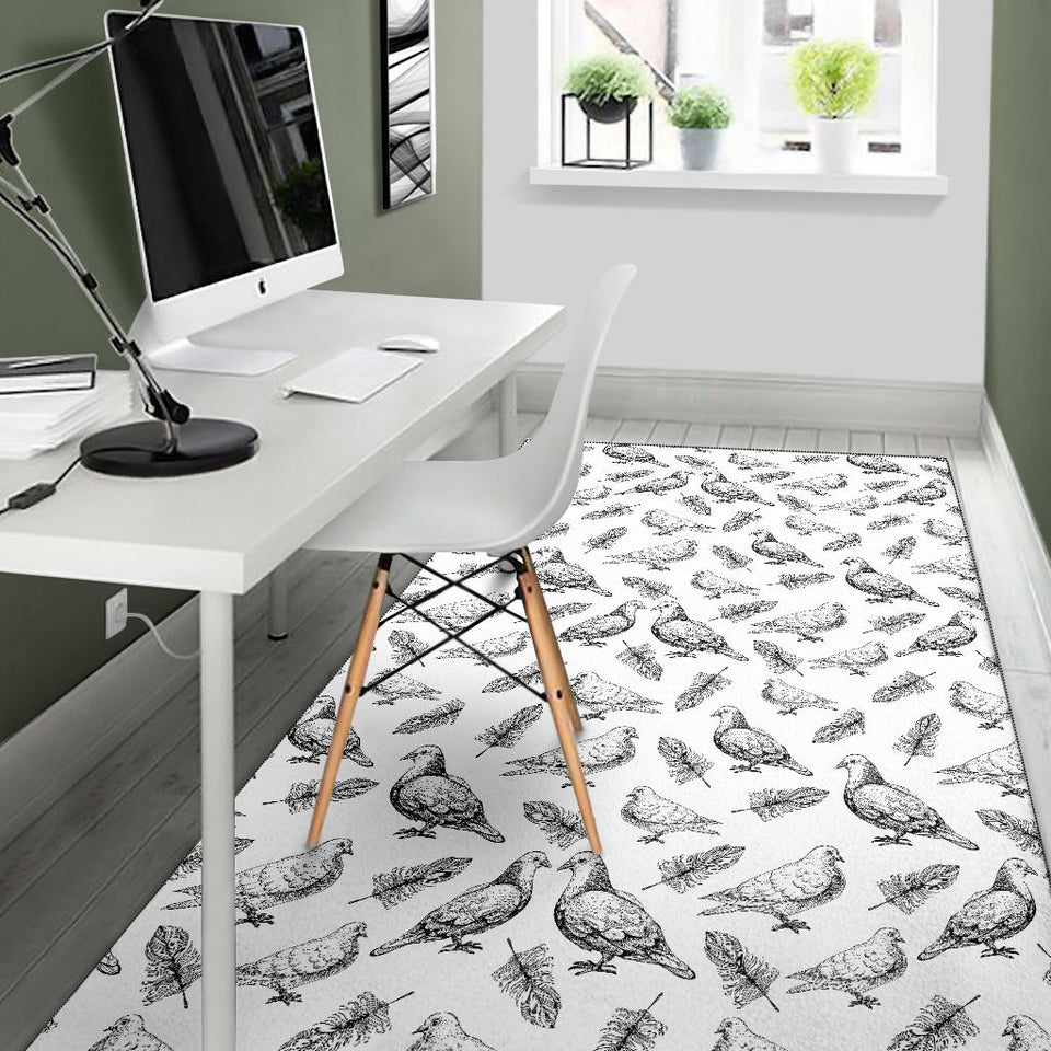 Pigeon Pattern Print Design 05 Area Rug