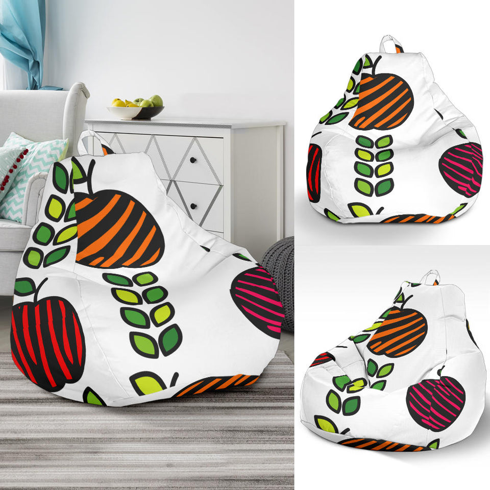 Colorful Apples Leave Zebra Stripe Bean Bag Cover
