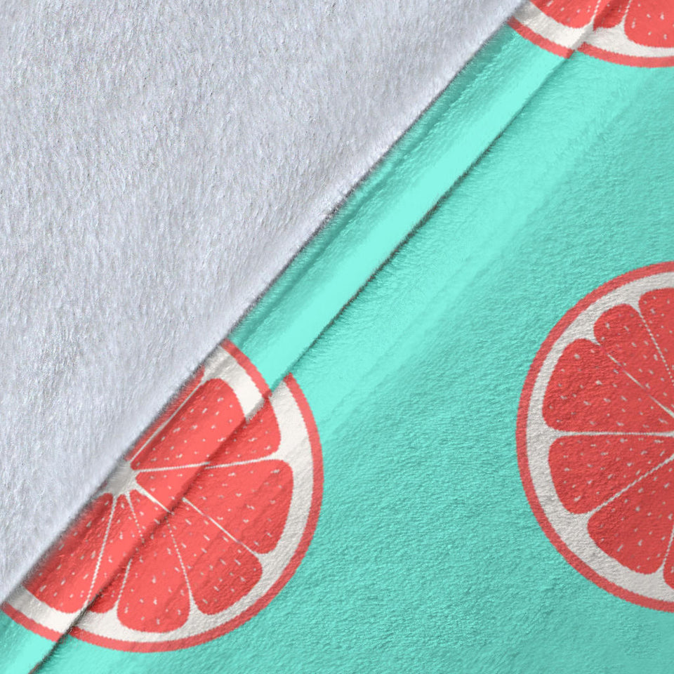 Grapefruit Green Background Premium Blanket