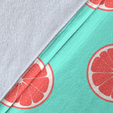Grapefruit Green Background Premium Blanket