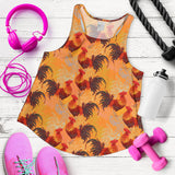 red rooster chicken cock pattern Women Racerback Tank Top