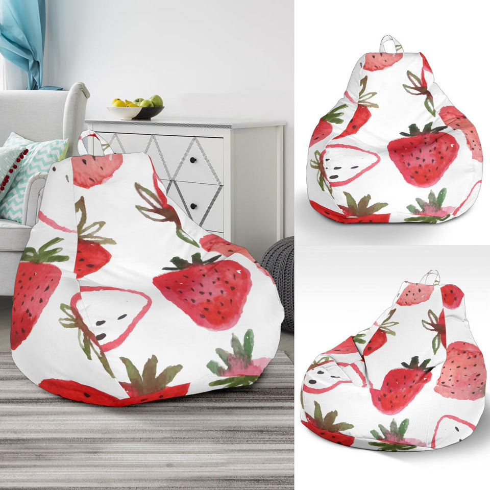 Watercolor Hand Drawn Beautiful Strawberry Pattern Bean Bag Cover
