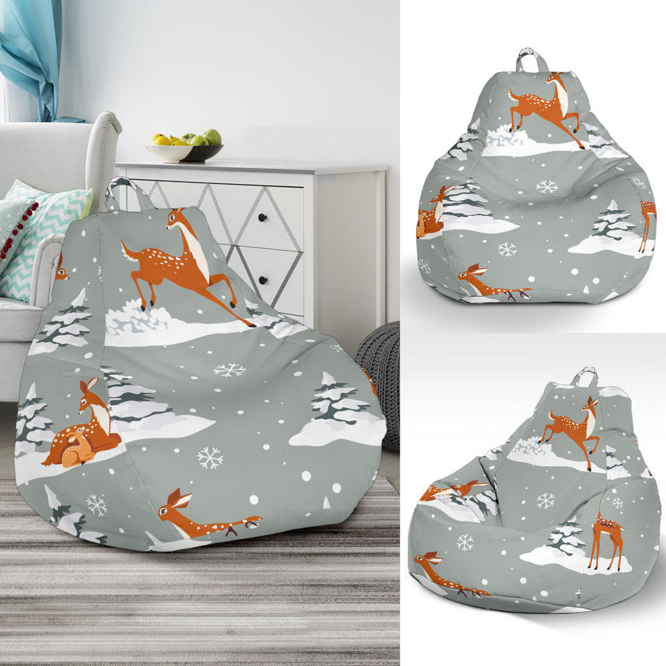 Beautiful Deers Winter Christmas Bean Bag Cover