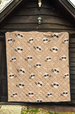 Cute Raccoon Heart Pattern Premium Quilt