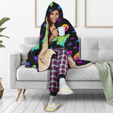 Colorful Halloween Background Hooded Blanket