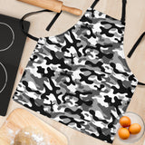 Black White Camo Camouflage Pattern Adjustable Apron