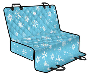 Snowflake Pattern Blue Background Dog Car Seat Covers