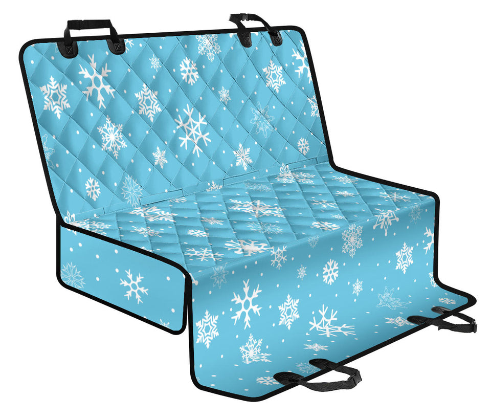 Snowflake Pattern Blue Background Dog Car Seat Covers