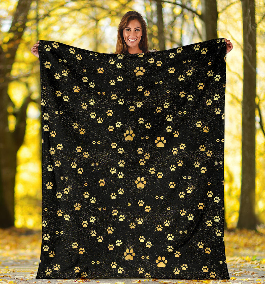 Dog Paws Pattern Print Design 05 Premium Blanket