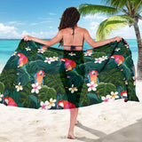 Parrot Palm Tree Leaves Flower Hibiscus Pattern Sarong
