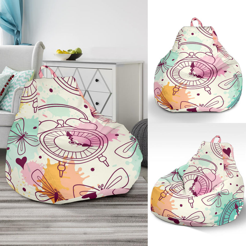 Clock Butterfly Pattern Bean Bag Cover