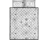 Spider web cobweb pattern white background Quilt Bed Set