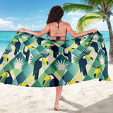 Toucan Tropical Leaves Design Pattern  Sarong