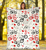Bicycle Pattern Print Design 04 Premium Blanket