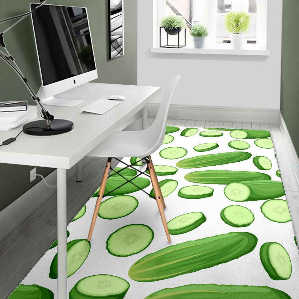 Cucumber Whole Slices Pattern Area Rug