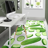 Cucumber Whole Slices Pattern Area Rug