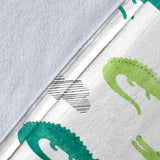 Watercolor Crocodile Pattern Premium Blanket