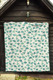 Green Ginkgo Leaves Pattern Premium Quilt