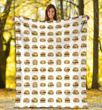 Hamburger Pattern Print Design 02 Premium Blanket