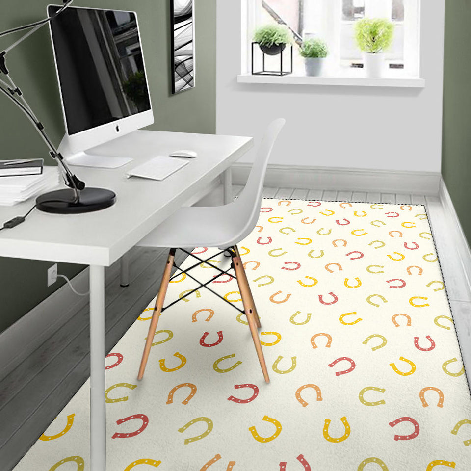 Horseshoes Pattern Print Design 02 Area Rug