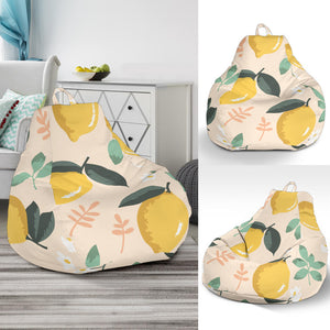 Lemon Flower Leave Pattern Bean Bag Cover