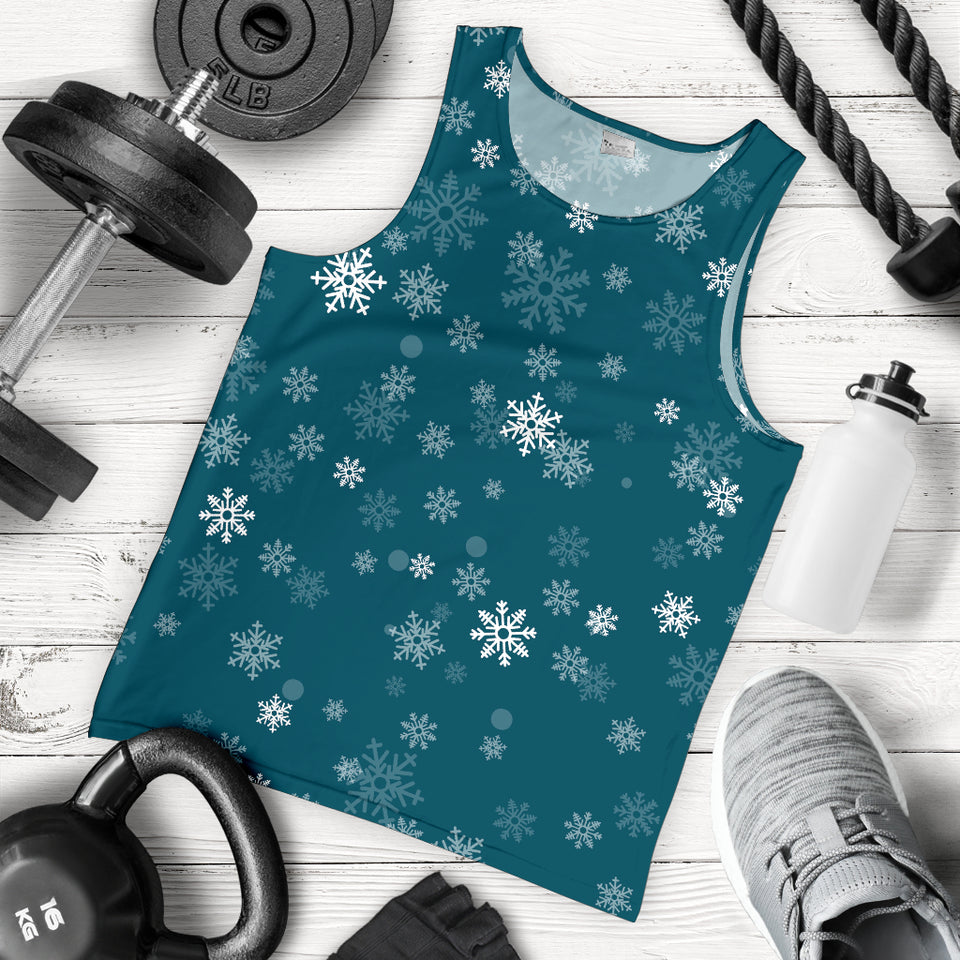 Snowflake pattern dark background Men Tank Top