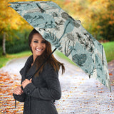 Dragonfly Butterfly Plants Insect Flower Vintage Style Pattern Umbrella