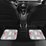 Cute Polar Bear Christmas Snow Pattern Front And Back Car Mats