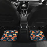 Camper Van Pattern Print Design 05 Front and Back Car Mats