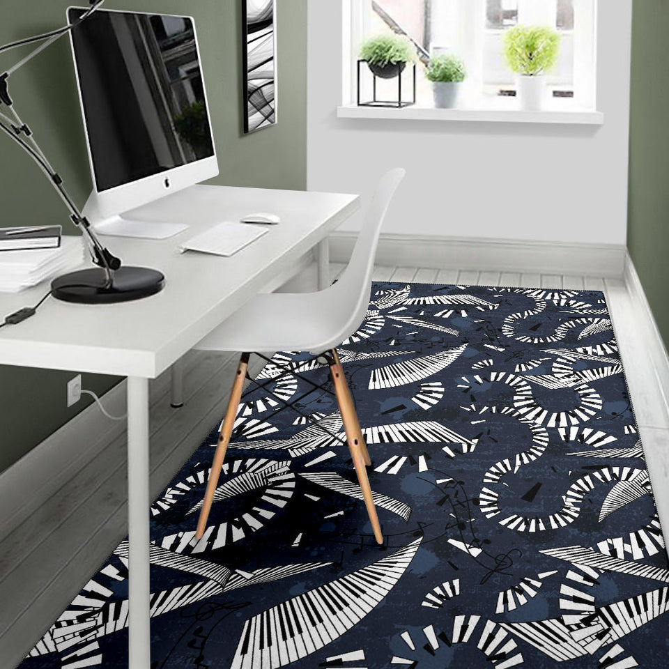 Piano Pattern Print Design 02 Area Rug