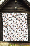 Ostrich Pattern Print Design 02 Premium Quilt